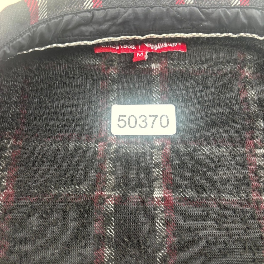 Vans off The Wall Flannel Shacket Mens M Black Red Plaid Lined Pockets Button-Up - Picture 8 of 11